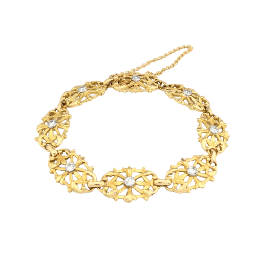 Bracelet Bracelet en or jaune 18 carats serti de diamants 58 Facettes 31503