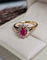 Bague 51.5 Bague marguerite rubis et diamants en or jaune 18 carats 58 Facettes 717