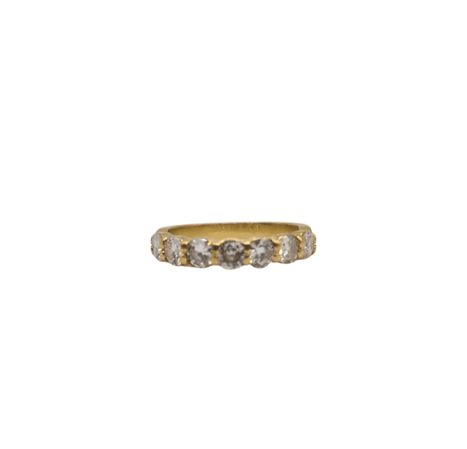 Bague 51 Demi-alliance or jaune sertie de diamants 58 Facettes