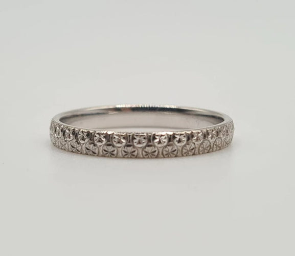 Bague 52 Alliance or blanc 18 carats 58 Facettes