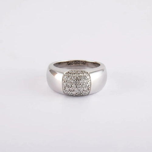 Bague 52 / Blanc/Gris / Or 750 Bague Or blanc et diamants 58 Facettes 170182R