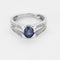 Bague 49 Bague en or gris, saphir et diamants 58 Facettes SNA1714