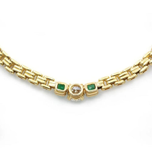Collier Collier - Or Jaune, Diamant et Emeraudes 58 Facettes 250089R