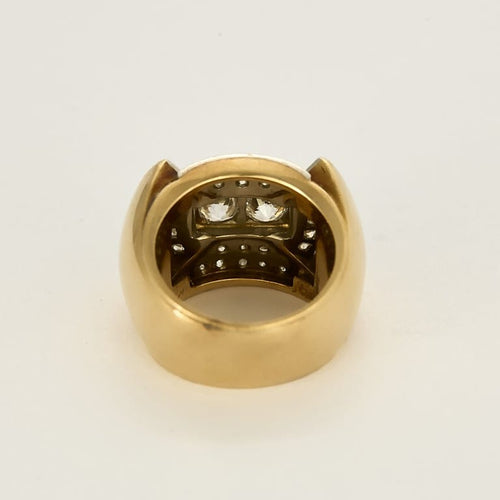 Bague 52 Bague Tank en or jaune, or blanc et diamants 58 Facettes B250700