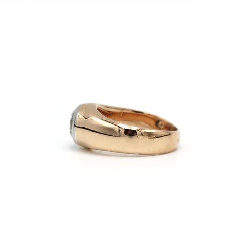Bague 50 Bague Jonc Chevalière - Or rose, Platine & Diamant 58 Facettes 250366R