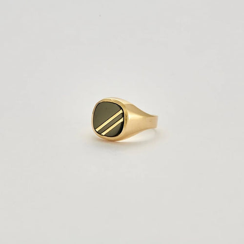Bague 46 Bague Or jaune Onyx 58 Facettes