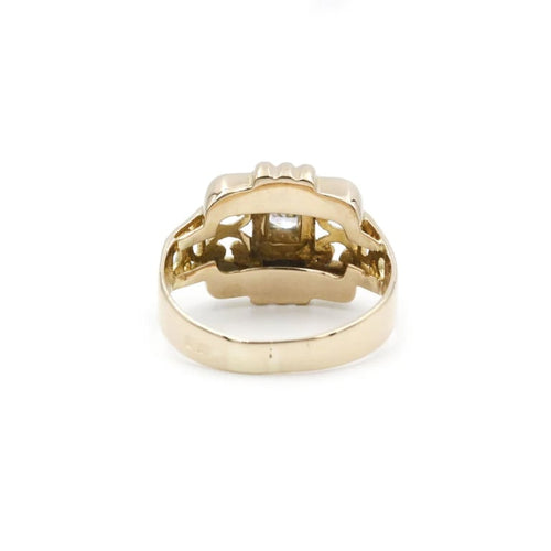 Bague 55 Bague en or jaune et platine sertie d’un diamant 58 Facettes 220015R