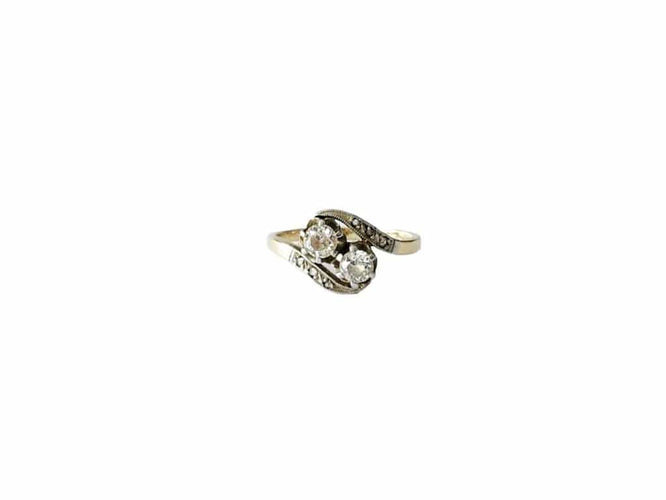 Bague 51 Bague Toi et Moi or jaune Diamants 58 Facettes