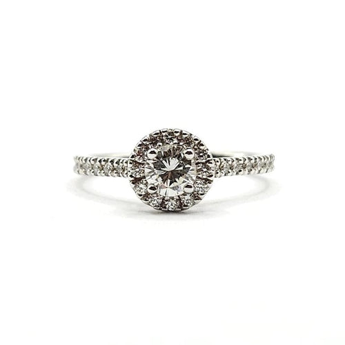 Bague 52 Bague or blanc sertie de diamants 58 Facettes