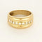 Bague 59 Bague jonc godronnée en or jaune et diamants 58 Facettes PAL3880