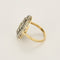 Bague 58.5 Bague à chaton ovale, or blanc et or jaune, diamants jaune et blanc 58 Facettes 58FC105