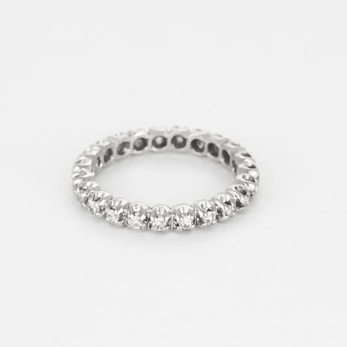 Bague 52 Alliance américaine en or blanc et diamants 58 Facettes CAN1473