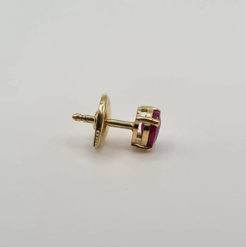 Boucles d'oreilles Boucles d’oreilles or jaune 18 carats serties de rubis ovale 58 Facettes