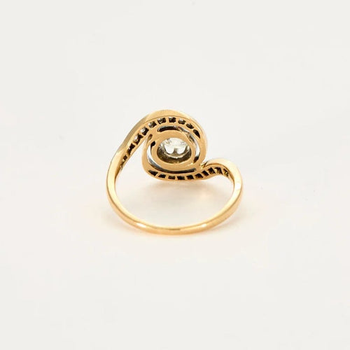 Bague 51 Bague Tourbillon en or jaune et gris 18k et diamants 58 Facettes LJ6