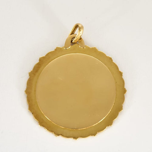 Pendentif AUGIS - Médaille d'Amour - or jaune, diamants et rubis de synthèses 58 Facettes COl3558