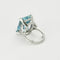 Bague 47 Bague Art Déco en platine et aigue marine 58 Facettes CAS0171