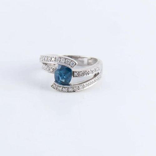 Bague 53 Bague Entrelac Saphir Diamants 58 Facettes FM95