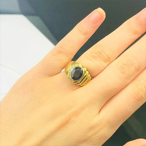 Bague 54 Chevalière Or Pierre Rouge Diamant 58 Facettes 20400000532