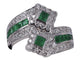 Bague Bague Toi et moi Emeraude et Diamants en or blanc 58 Facettes BA-1006