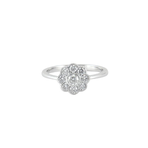 Bague 53 Bague en Or blanc & diamants 58 Facettes
