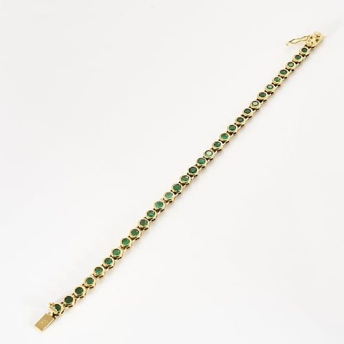 Bracelet Bracelet ligne en or jaune et émeraudes 58 Facettes VIC0633