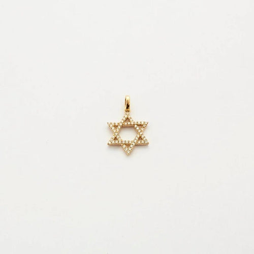 Pendentif Pendentif étoile de David or jaune 18 carats sertie de diamants naturels 58 Facettes