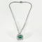 Collier Collier pendentif en or gris 18k, émeraude et diamants 58 Facettes LJ15