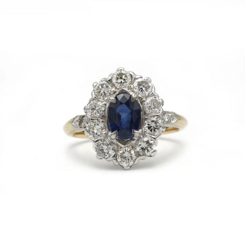 Bague 51 Bague - Or, Platine, Diamants & Saphir 58 Facettes 250303R