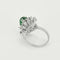 Bague 54 Bague cabochon d'émeraude ovale en or gris 18k et diamants 58 Facettes BA452