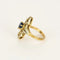 Bague 49 Bague marquise en or jaune 18K avec saphir et diamants 58 Facettes 58FC129