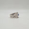 Bague 54 Bague or blanc sertie d'un saphir synthétique et diamants naturels 58 Facettes