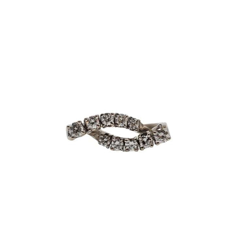Bague 55.5 Bague or blanc sertie de diamants naturels 58 Facettes