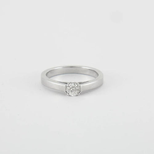 Bague 52 Bague solitaire Or blanc Diamants 0.50ct 58 Facettes