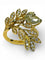 Bague 55 Bague feuillage pavée en or jaune 18k et diamants blancs, diamant fancy poire 58 Facettes