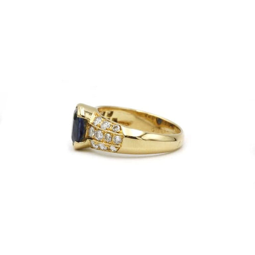 Bague 53 Bague or jaune diamants saphir 58 Facettes 240060R