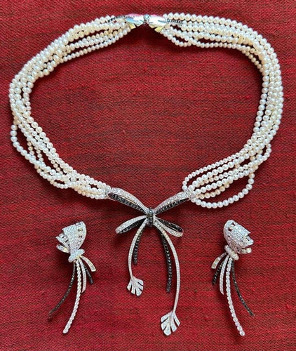 Collier Collier vintage diamants et perles 58 Facettes VIN-III