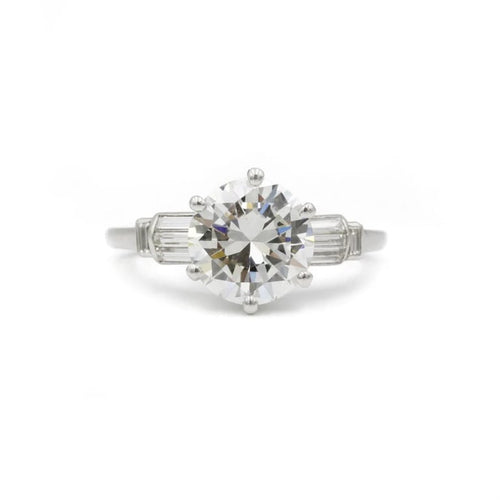 Bague 57 Solitaire accompagné - Diamant 2,28 carats 58 Facettes 220305R