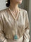 Collier Collier cravate en or jaune avec perles, fluorites et diamants 58 Facettes