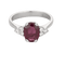 Bague 54 Bague - Rubis ovale et diamants en or blanc 18k 58 Facettes LJ25-302