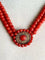 Collier Collier ancien 2 rangs de corail facetté avec motif central - 19ème siècle 58 Facettes