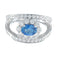 Bague 52 Bague marguerite en or gris et saphir entouré de diamants 58 Facettes 418 00227