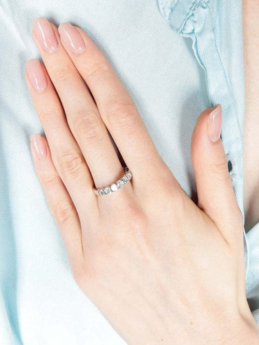 Bague 55.5 Alliance - Bague demi-tour en or blanc et diamants 58 Facettes 404 50034