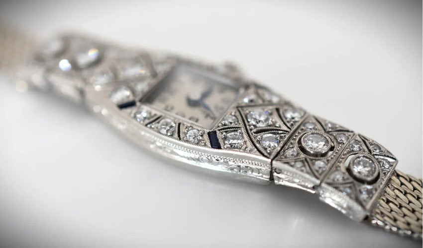 Montre Chopard - Montre femme Art déco en platine, or blanc 14 K et diamants 58 Facettes CHO-100