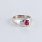 Bague 64 Bague Jonc anglais Rubis cabochon Diamants 58 Facettes FM100