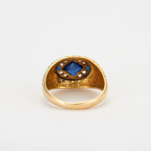 Bague 55 Bague Saphir, Diamants 58 Facettes