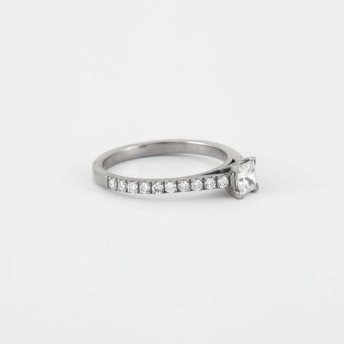 Bague 54 Bague Solitaire Or blanc Diamants 58 Facettes