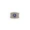 Bague 54 Bague or blanc sertie d'un saphir synthétique et diamants naturels 58 Facettes