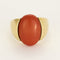 Bague 54.5 Bague en Or jaune et corail rouge 58 Facettes ROM1669