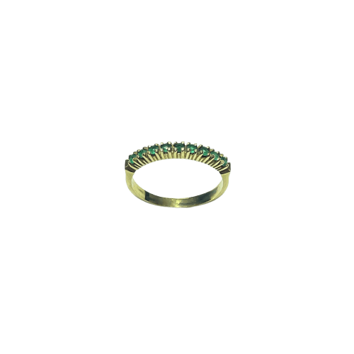 Bague 53.5 Bague en or jaune 18 carats à pierres vertes facettées 58 Facettes 260029