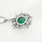 Collier Collier pendentif motif rayonnant en or blanc 18k, émeraude cabochon et diamants 58 Facettes EB5